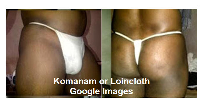 komanam: a strip of cloth hiding the genitals